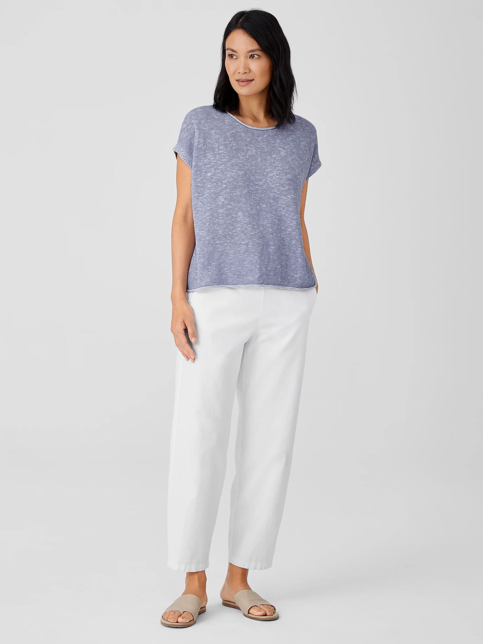 Organic Cotton Linen Slub Square Top