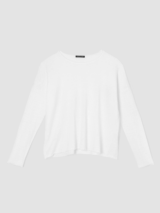 Organic Linen Cotton Jersey Crew Neck Top