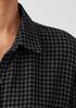 Wool Cotton Check Classic Collar Shirtdress