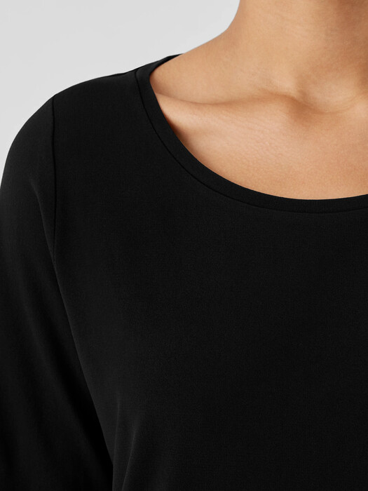 Stretch Silk Jersey Scoop Neck Top