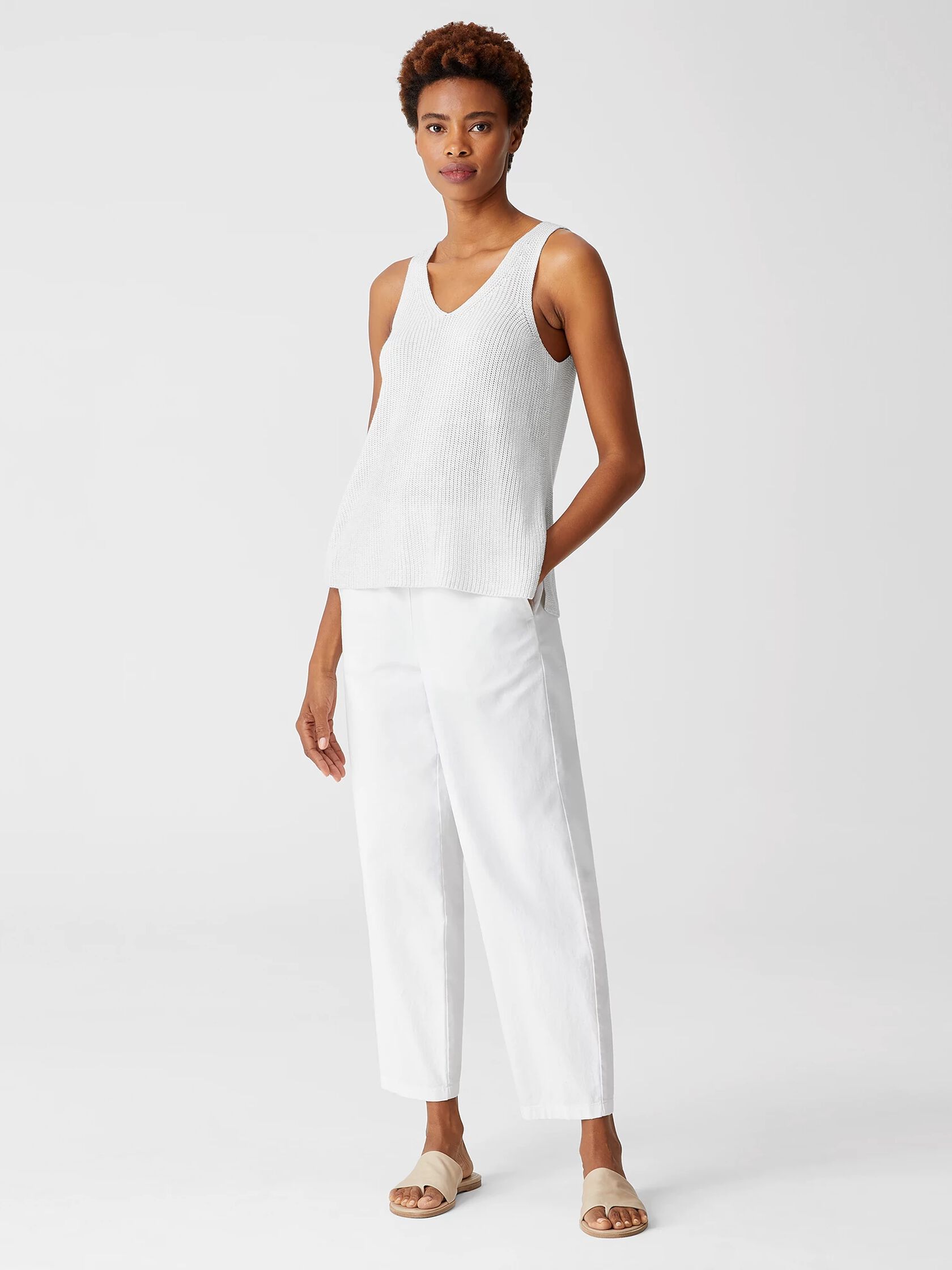 Peruvian Organic Cotton Blend V-Neck Shell