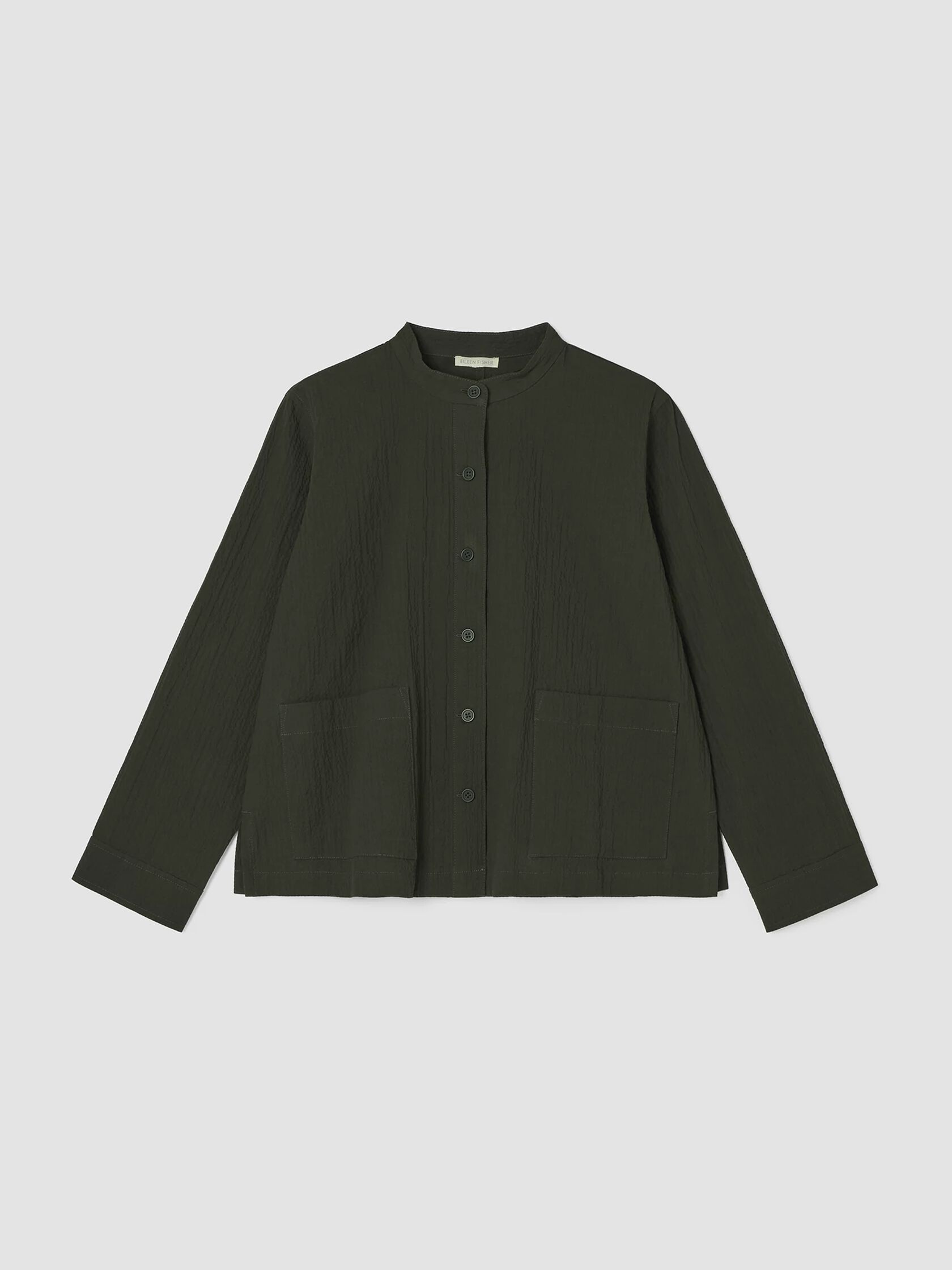 Organic Cotton Pucker Mandarin Collar Jacket