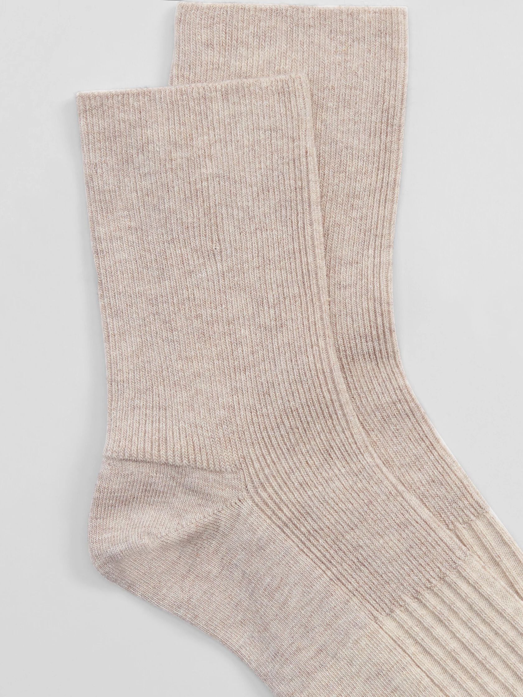 Organic Cotton Ribbed Quarter Crew Sock