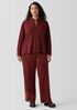 Stretch Jersey Knit Band Collar Top