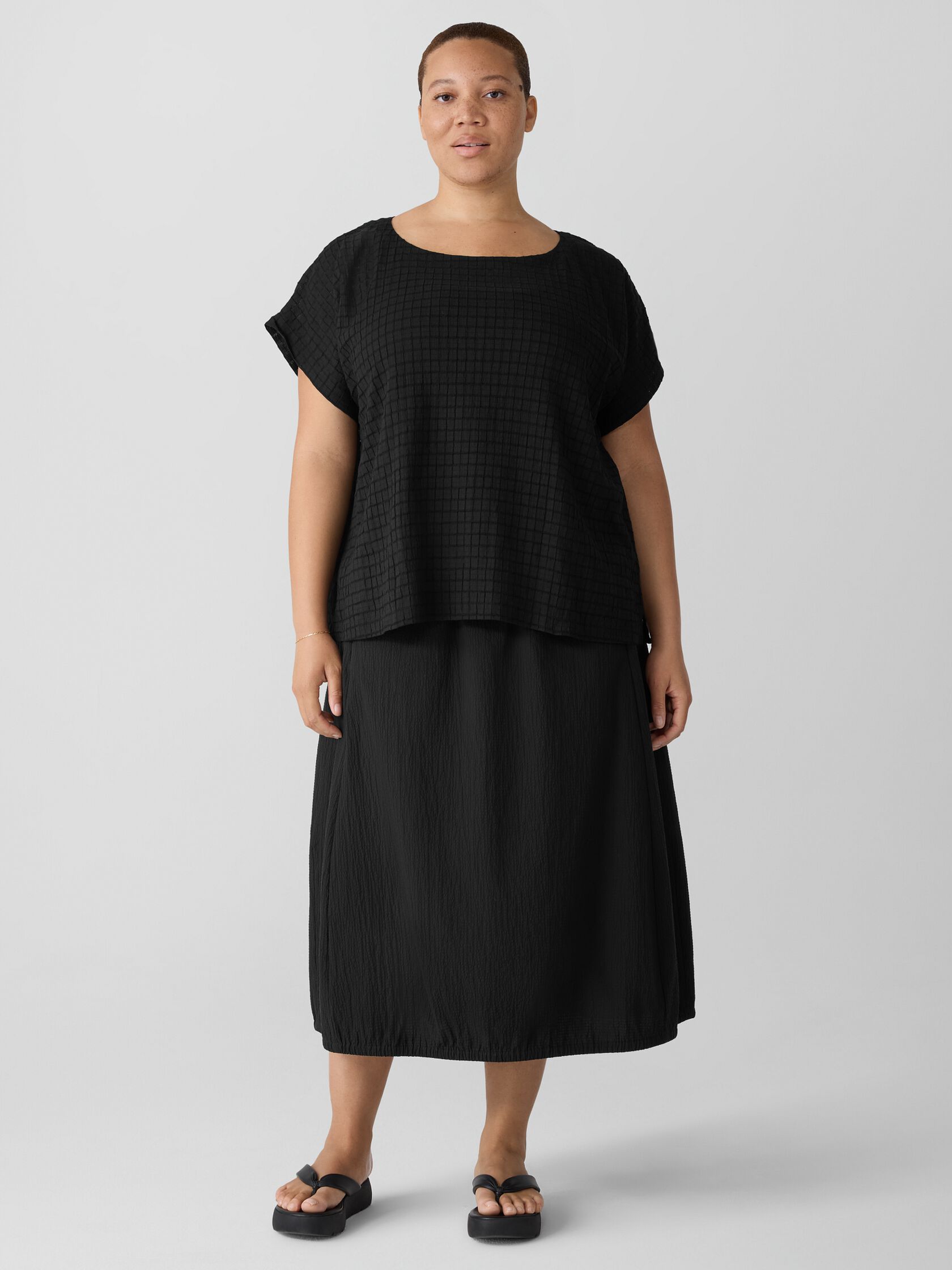 Organic Cotton Voile Box Square Top