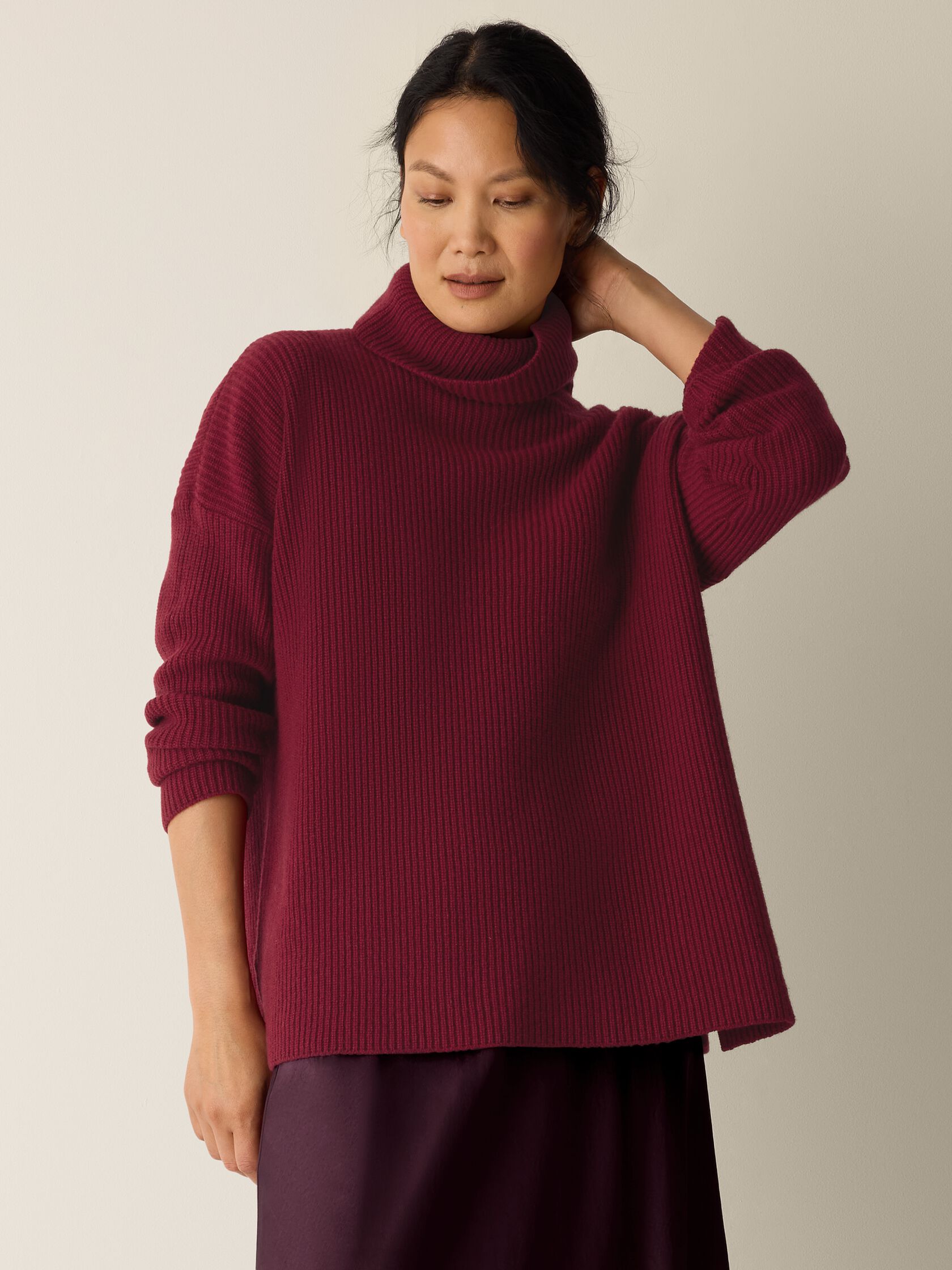 Recycled Wool Cashmere Turtleneck Top