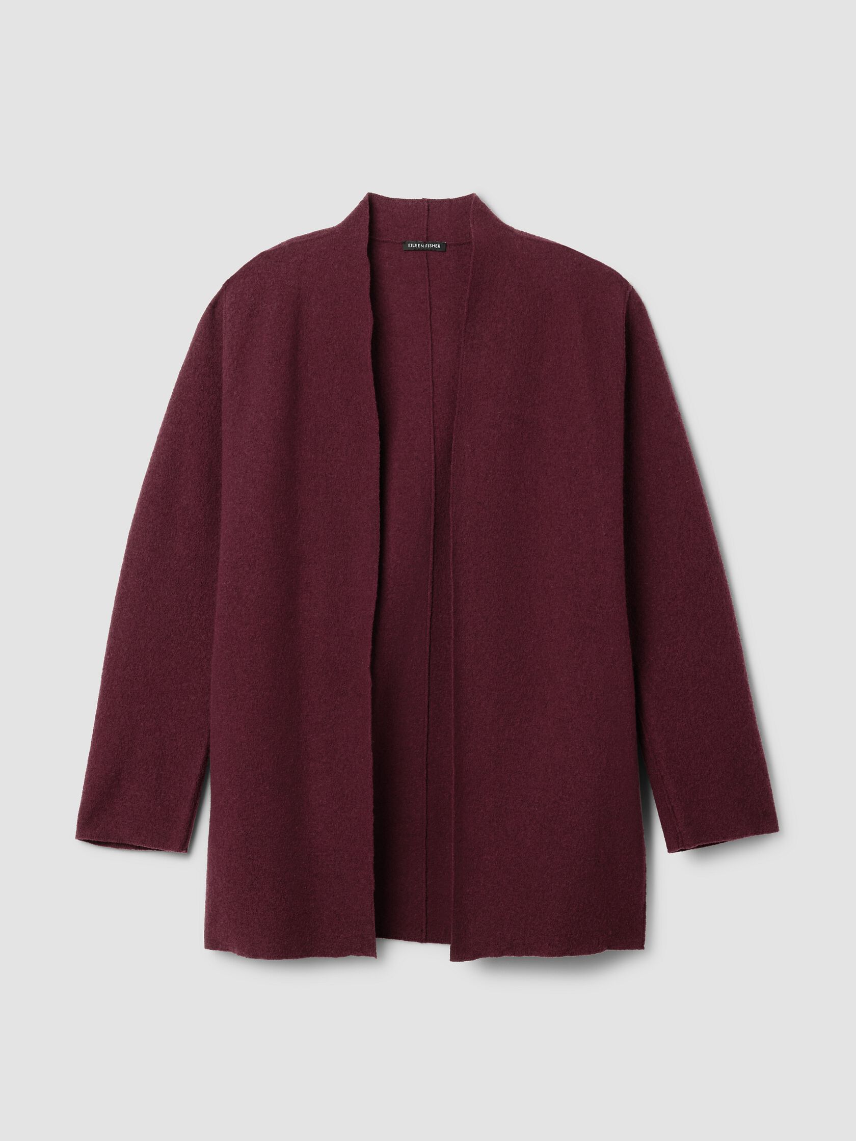 Lightweight Boiled Wool High Collar Jacket in Regenerative Wool