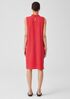 Woven Plissé Mock Neck Dress