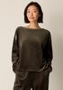 Cozy Velour Knit Bateau Neck Top