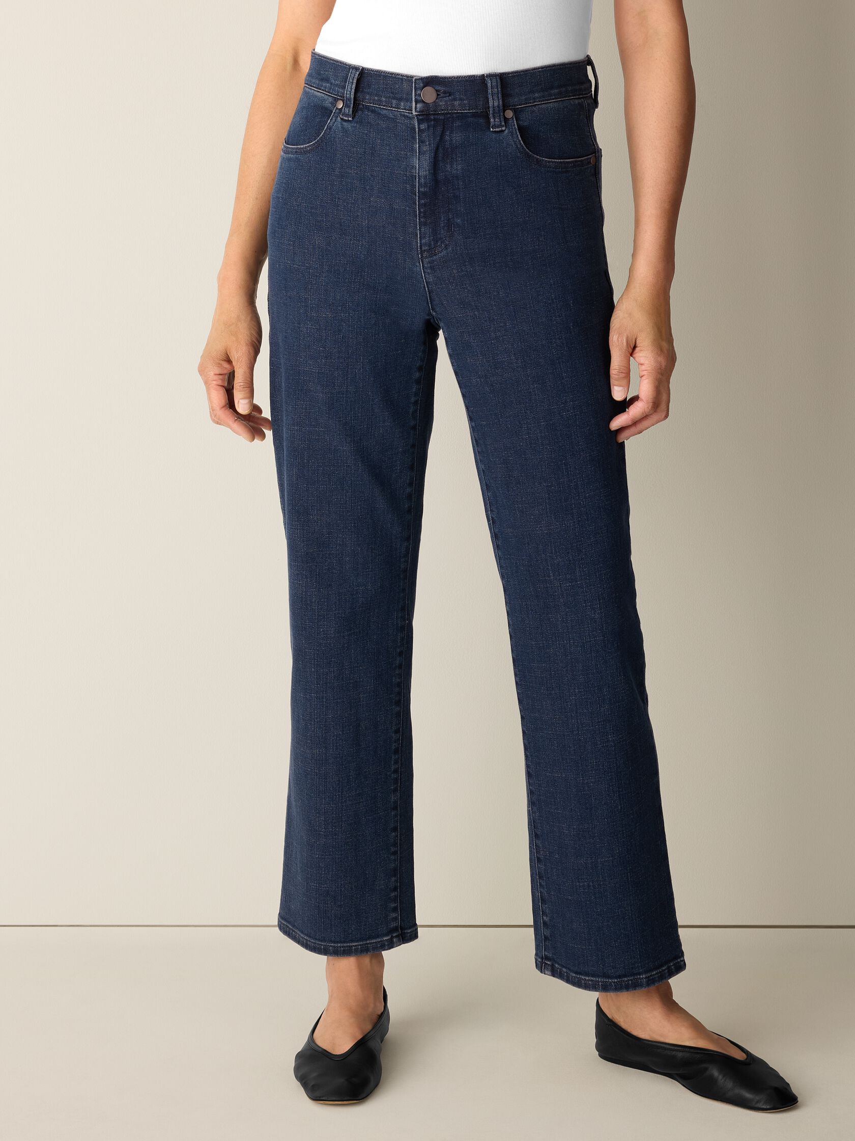 Cotton Stretch Denim Straight Jean