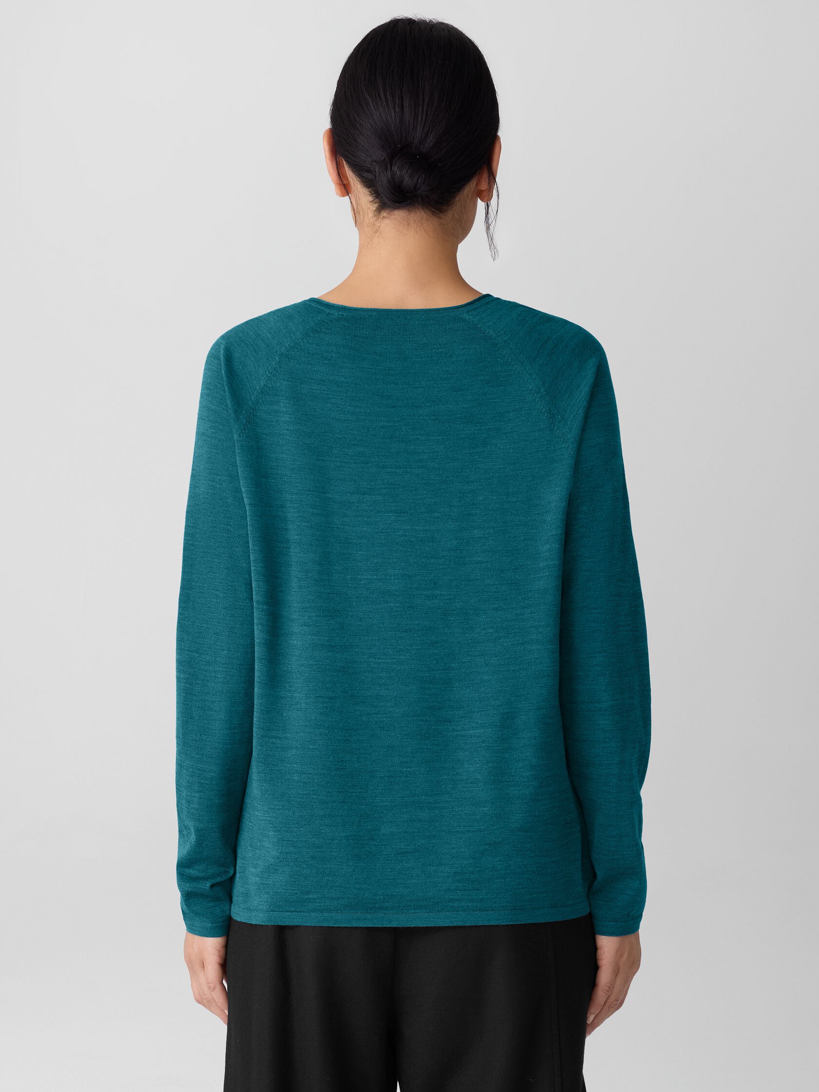 Superfine Merino Crew Neck Top in Regenerative Wool