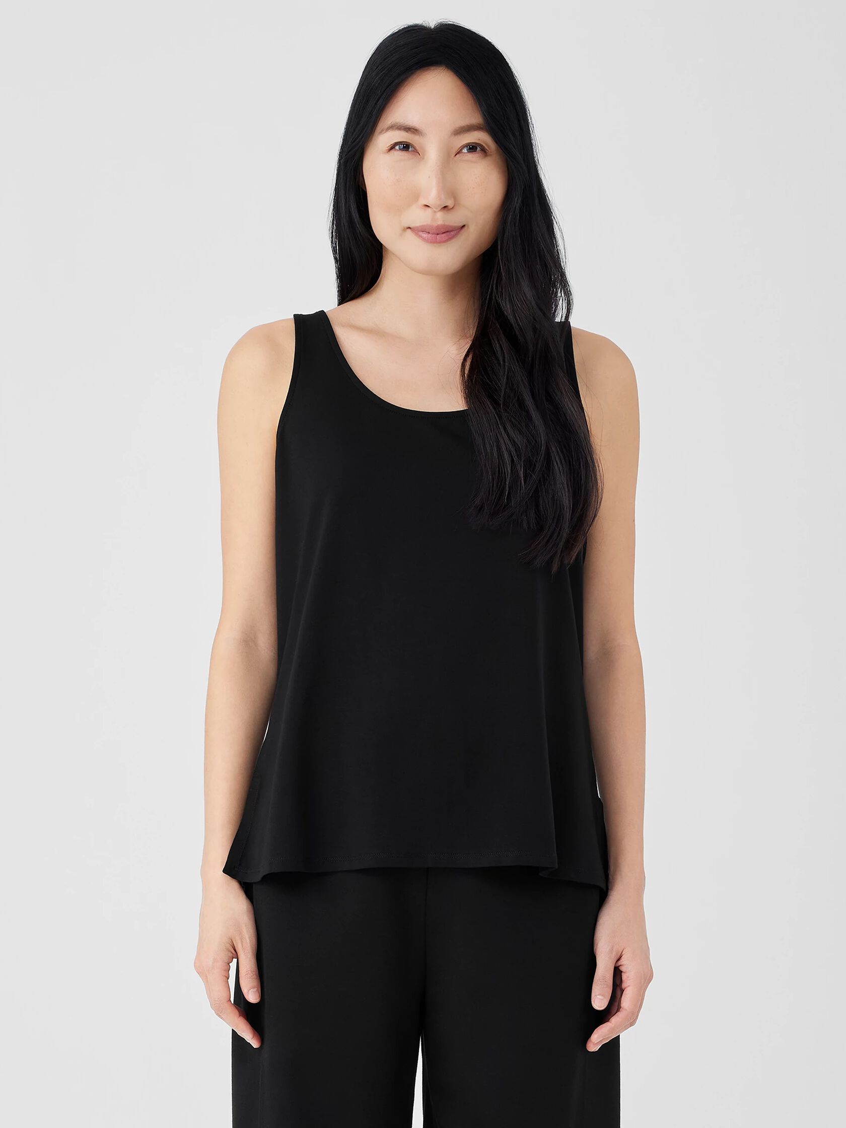 Stretch Jersey Knit Scoop Neck Tank