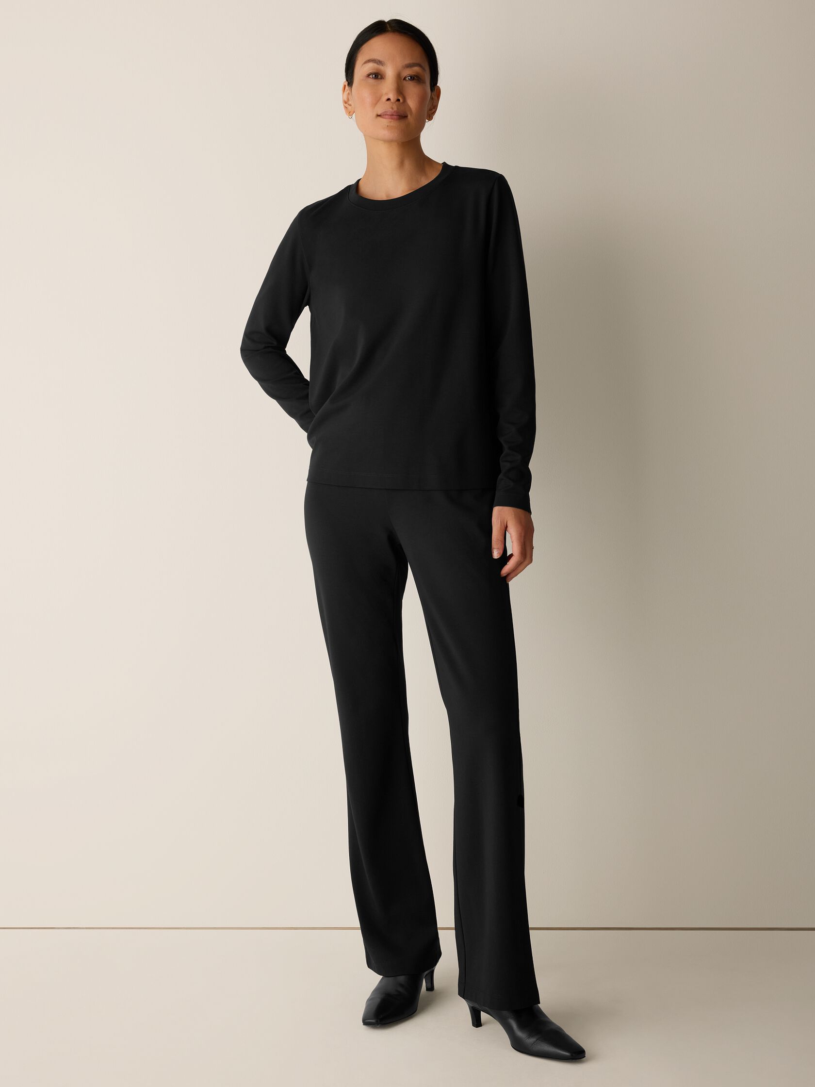 Extra-Fine Ponte Crew Neck Top