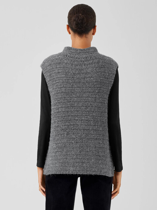 Peruvian Alpaca Crochet Mock Neck Top