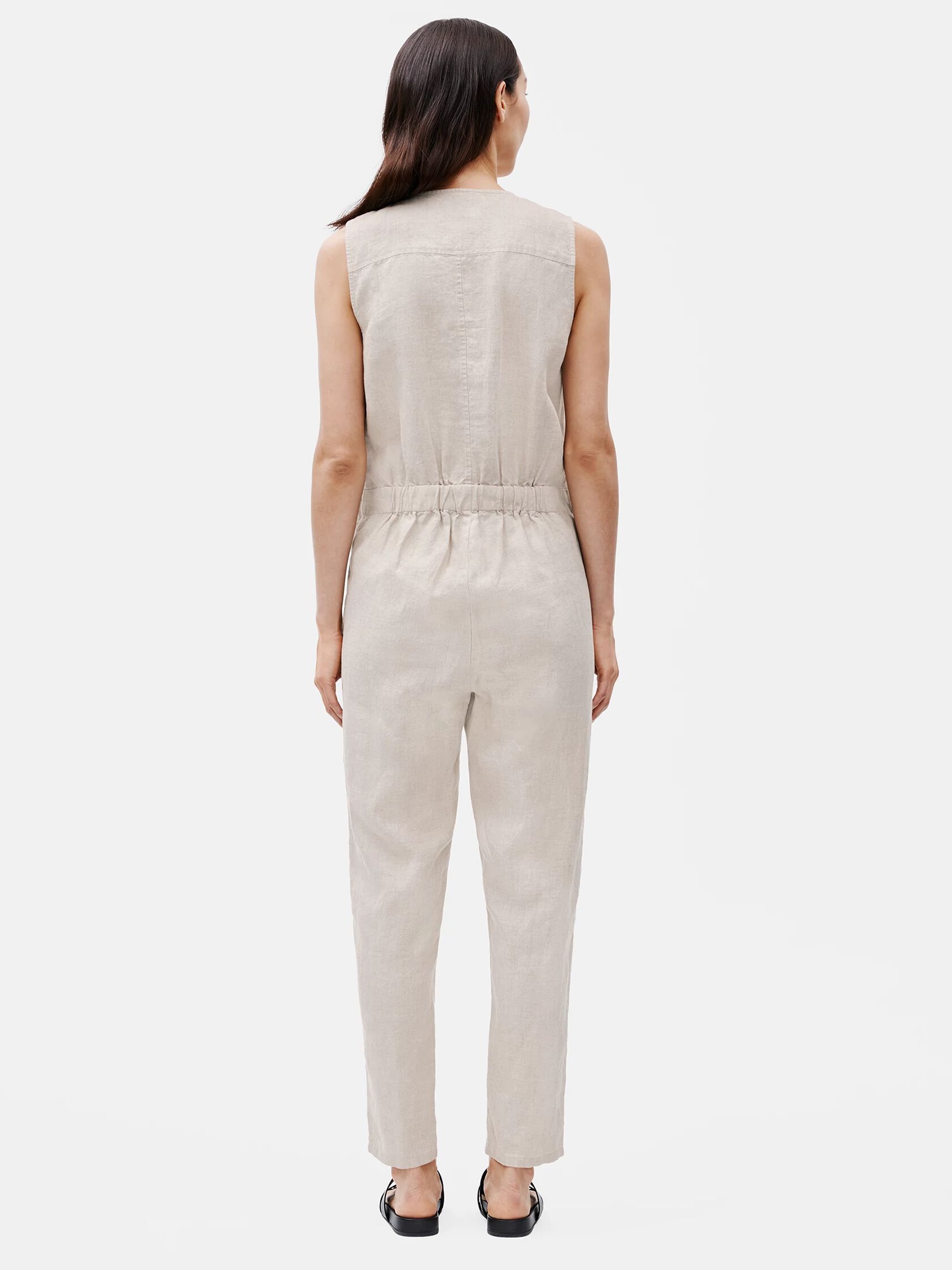 Organic Linen Round Neck Jumpsuit