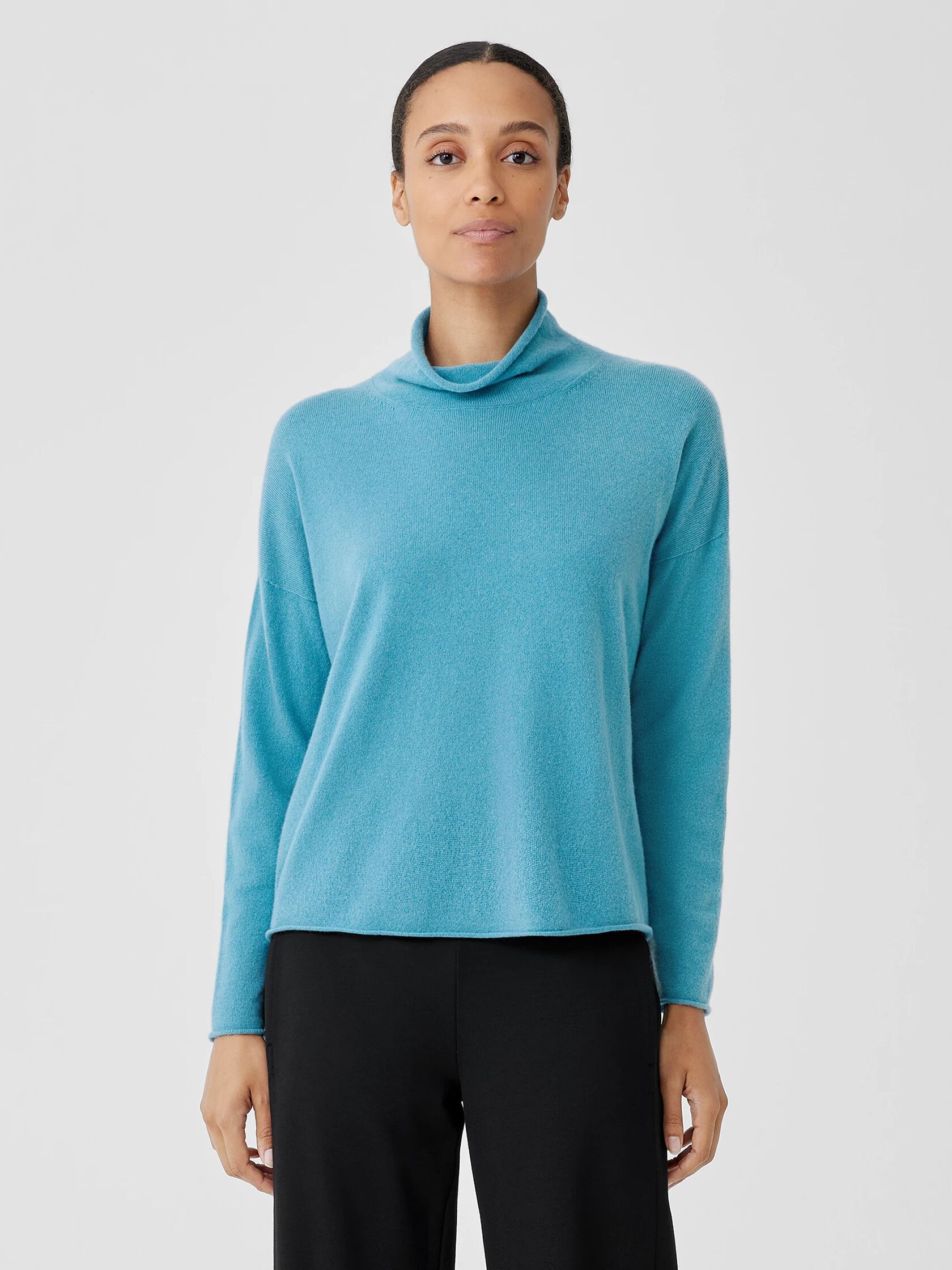 Italian Cashmere Scrunch Neck Top