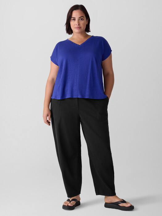 Organic Linen Jersey V-Neck Tee