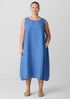 Washed Organic Linen Délavé Lantern Dress