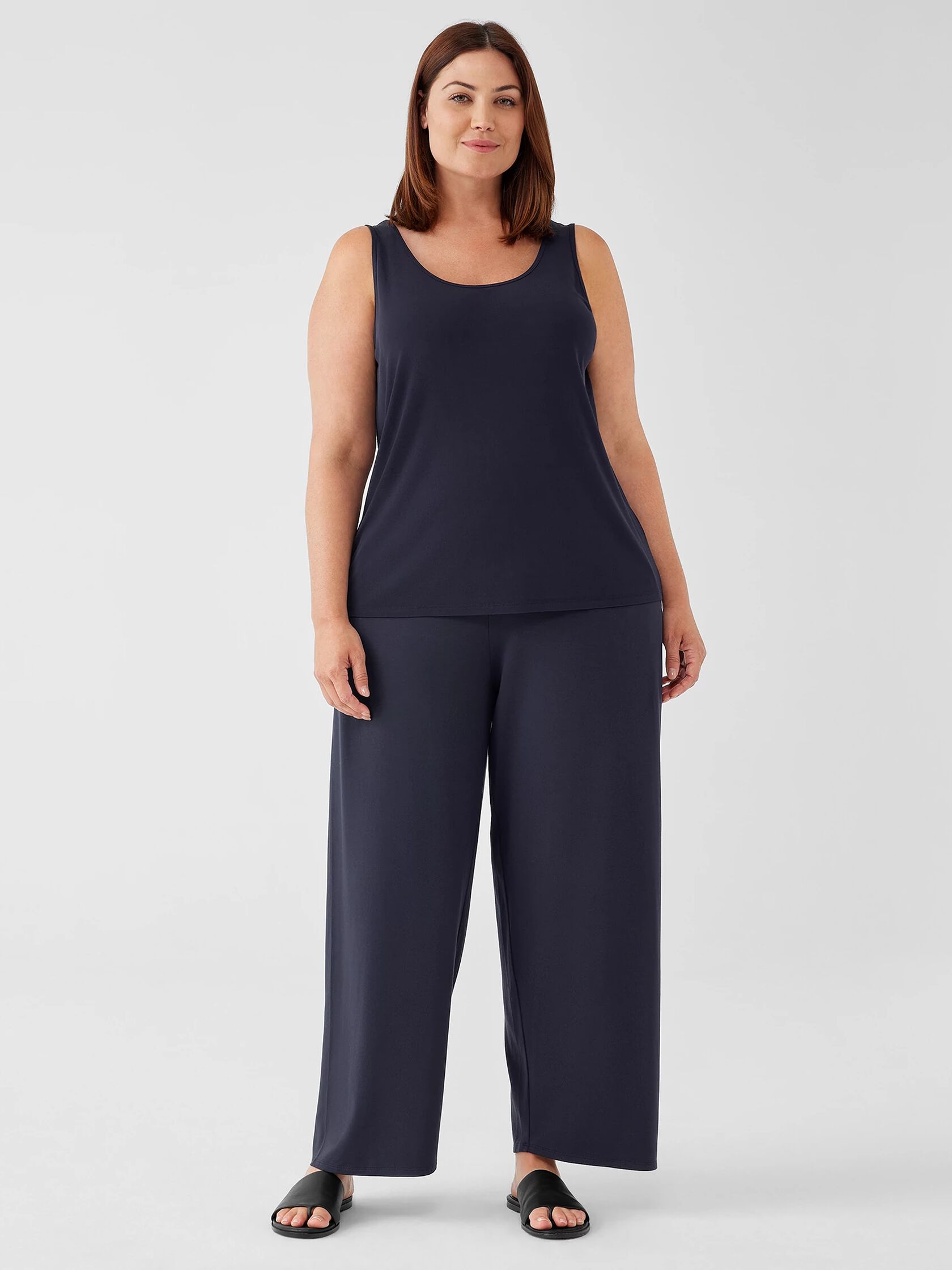 Stretch Silk Jersey Scoop Neck Tank