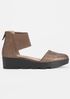 Mesh Metallic Suede Wedge