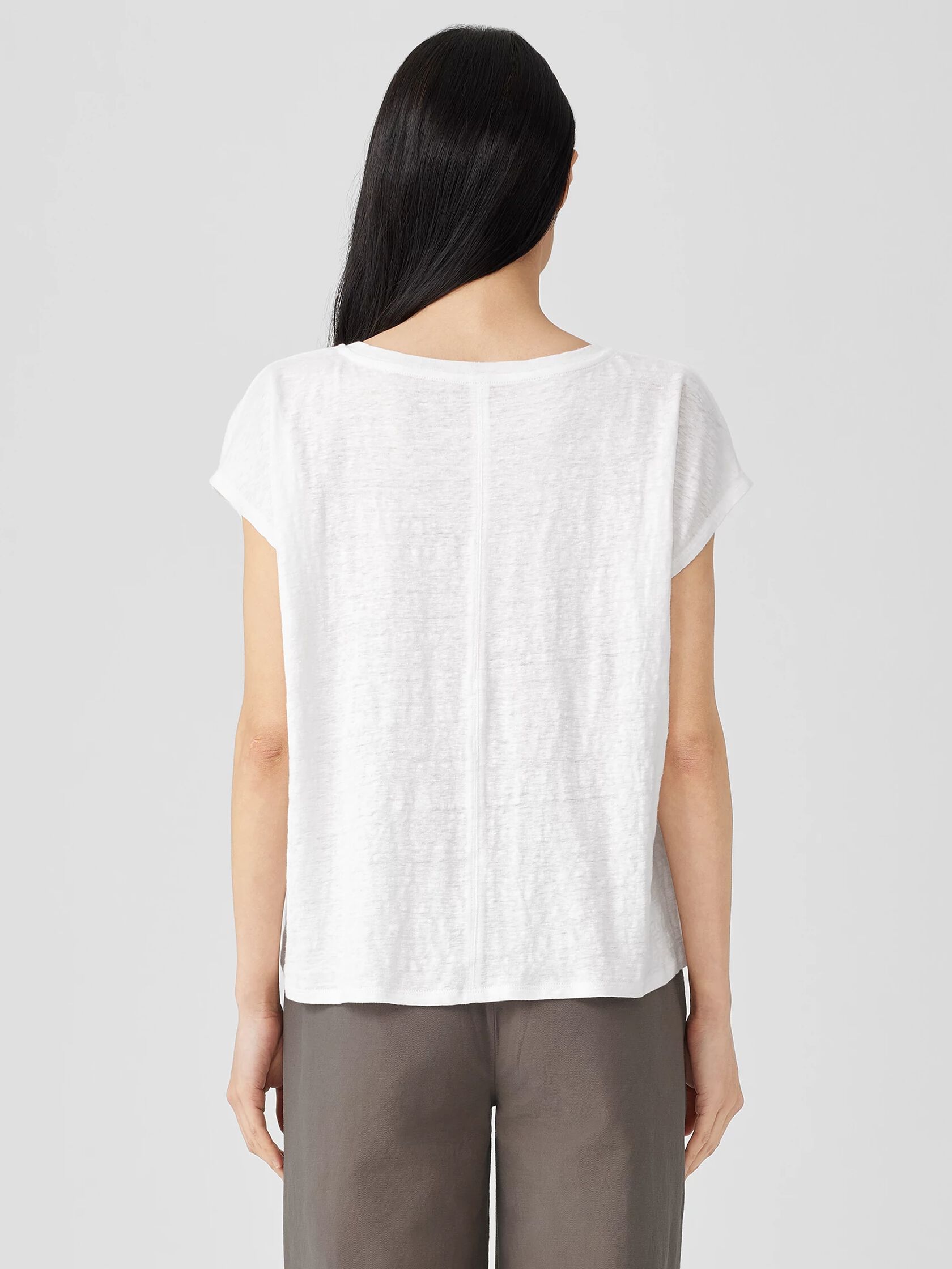 Organic Linen Jersey V-Neck Tee