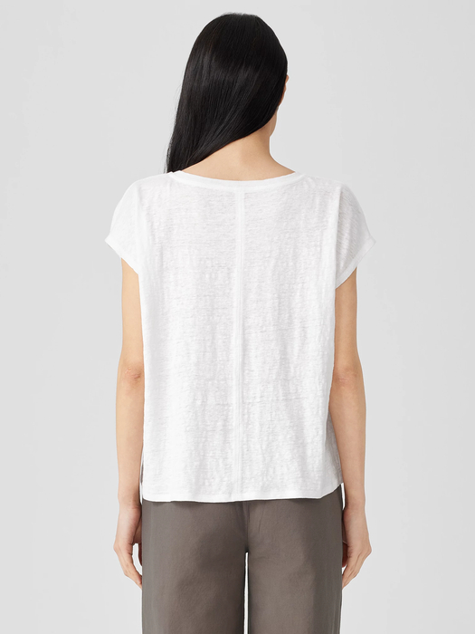 Organic Linen Jersey V-Neck Tee