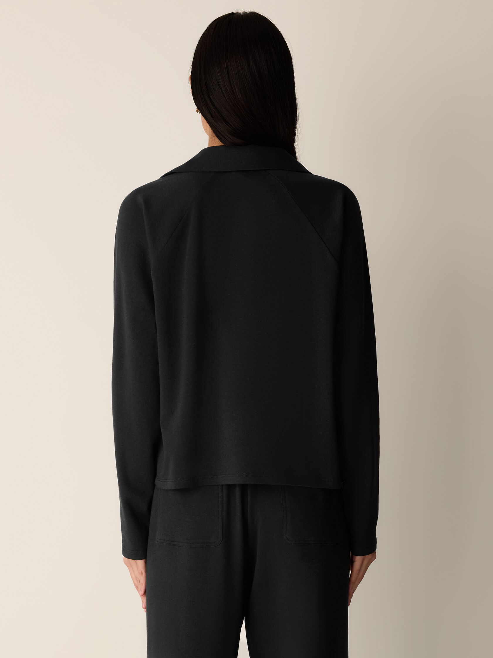 Cozy Brushed Terry Hug Split Neck Top