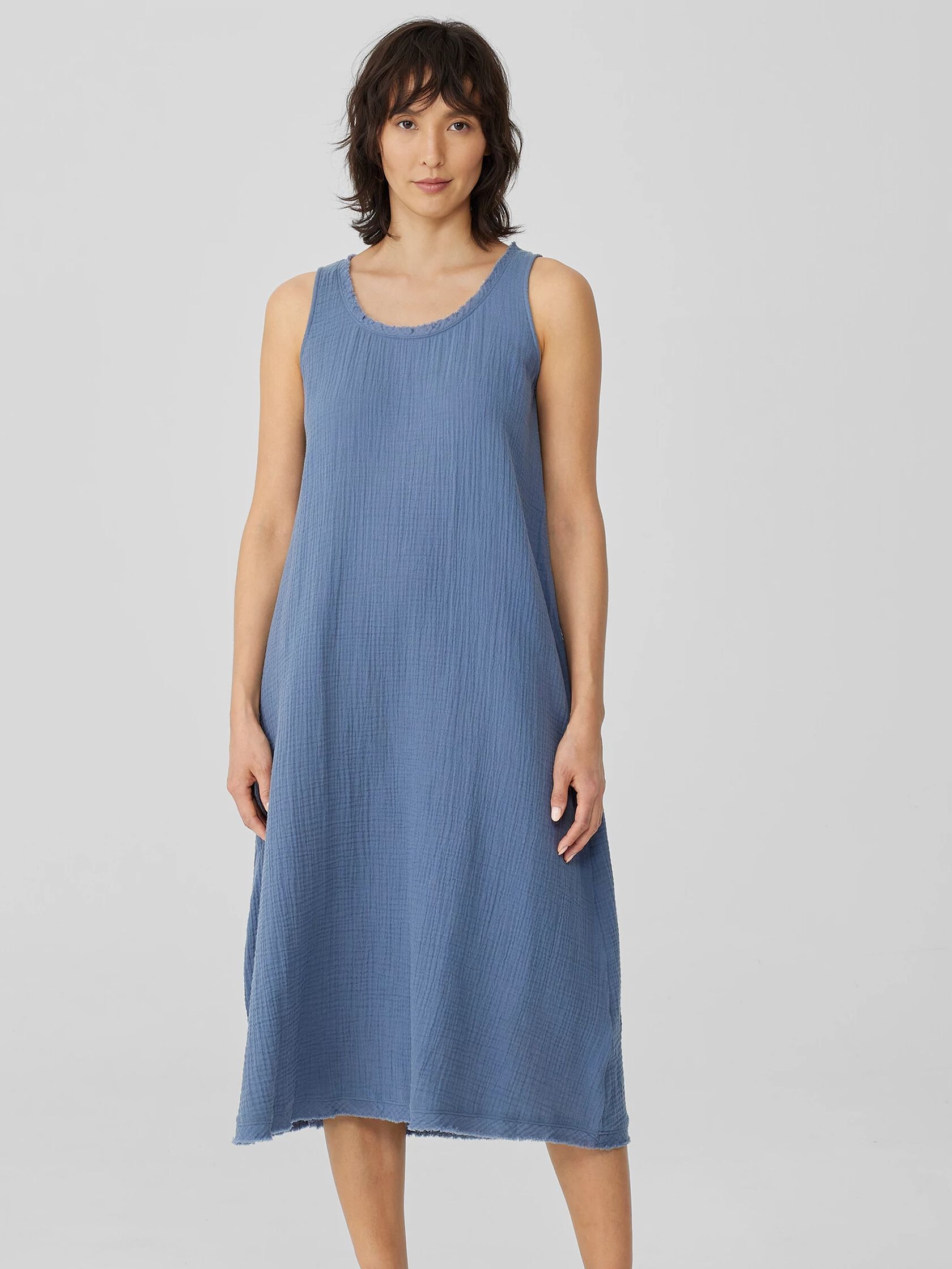 Organic Cotton Gauze Scoop Neck Dress
