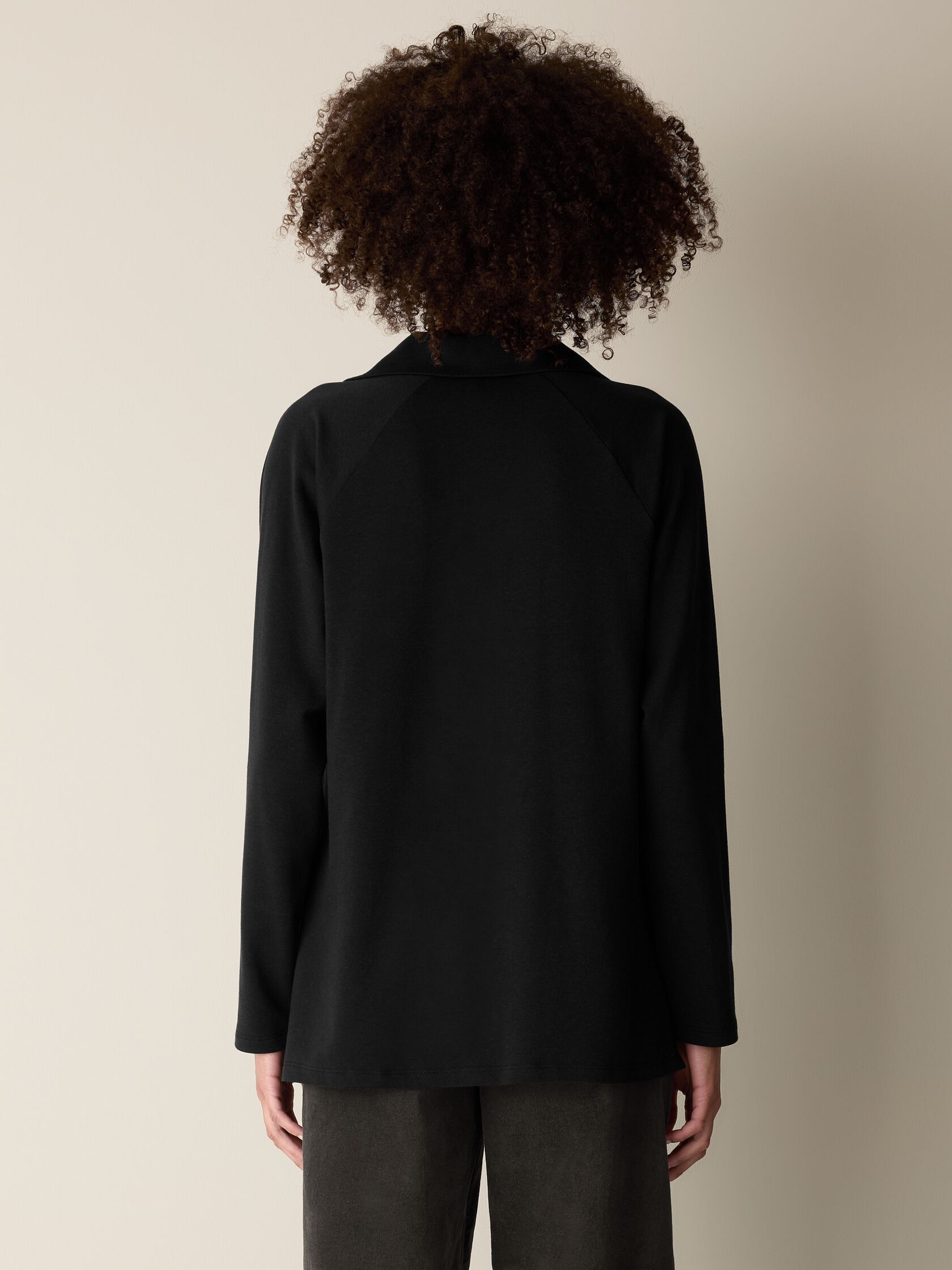 Cozy Brushed Terry Hug Split Neck Long Top