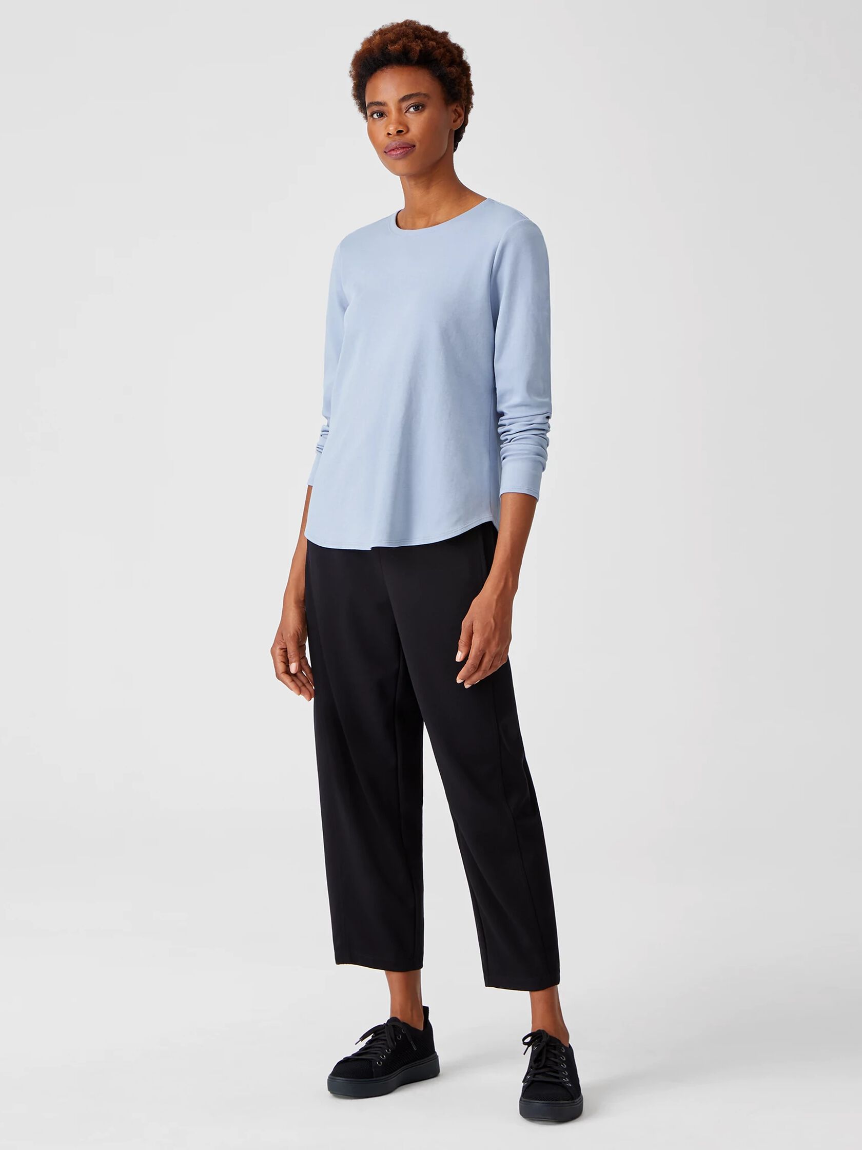 Organic Cotton Interlock Crew Neck Top