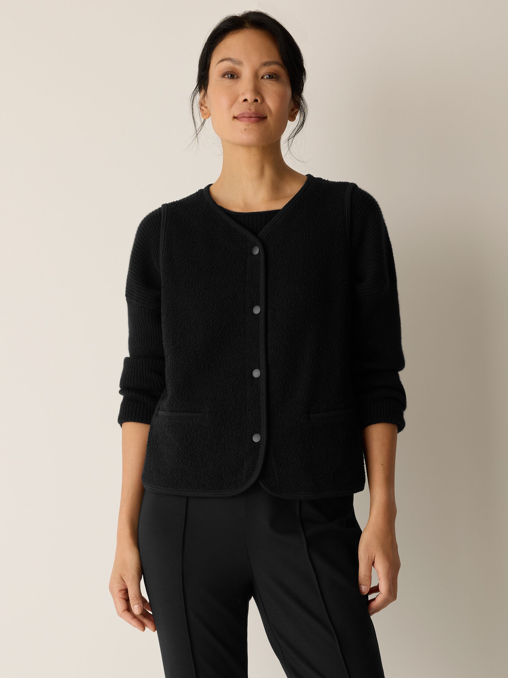 Organic Cotton Stretch Boucle Vest