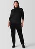 Ribbed Pima Cotton Blend Turtleneck Top