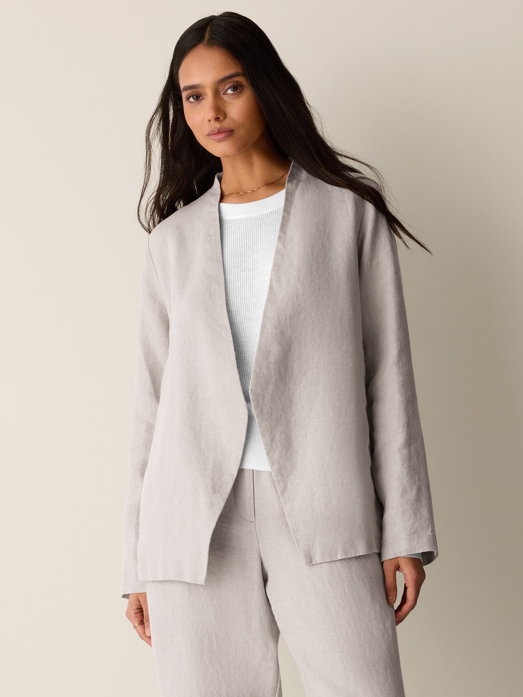 Heavy Organic Linen Angled Jacket