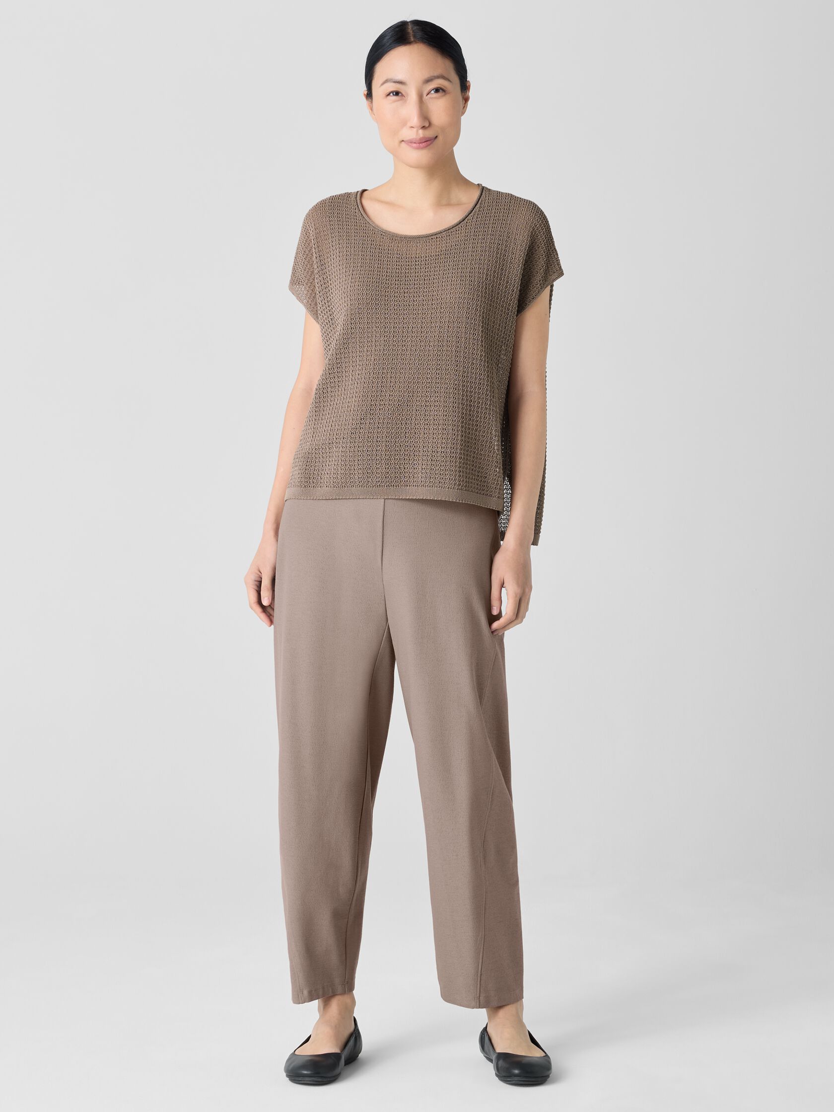 Washable Stretch Crepe Lantern Pant