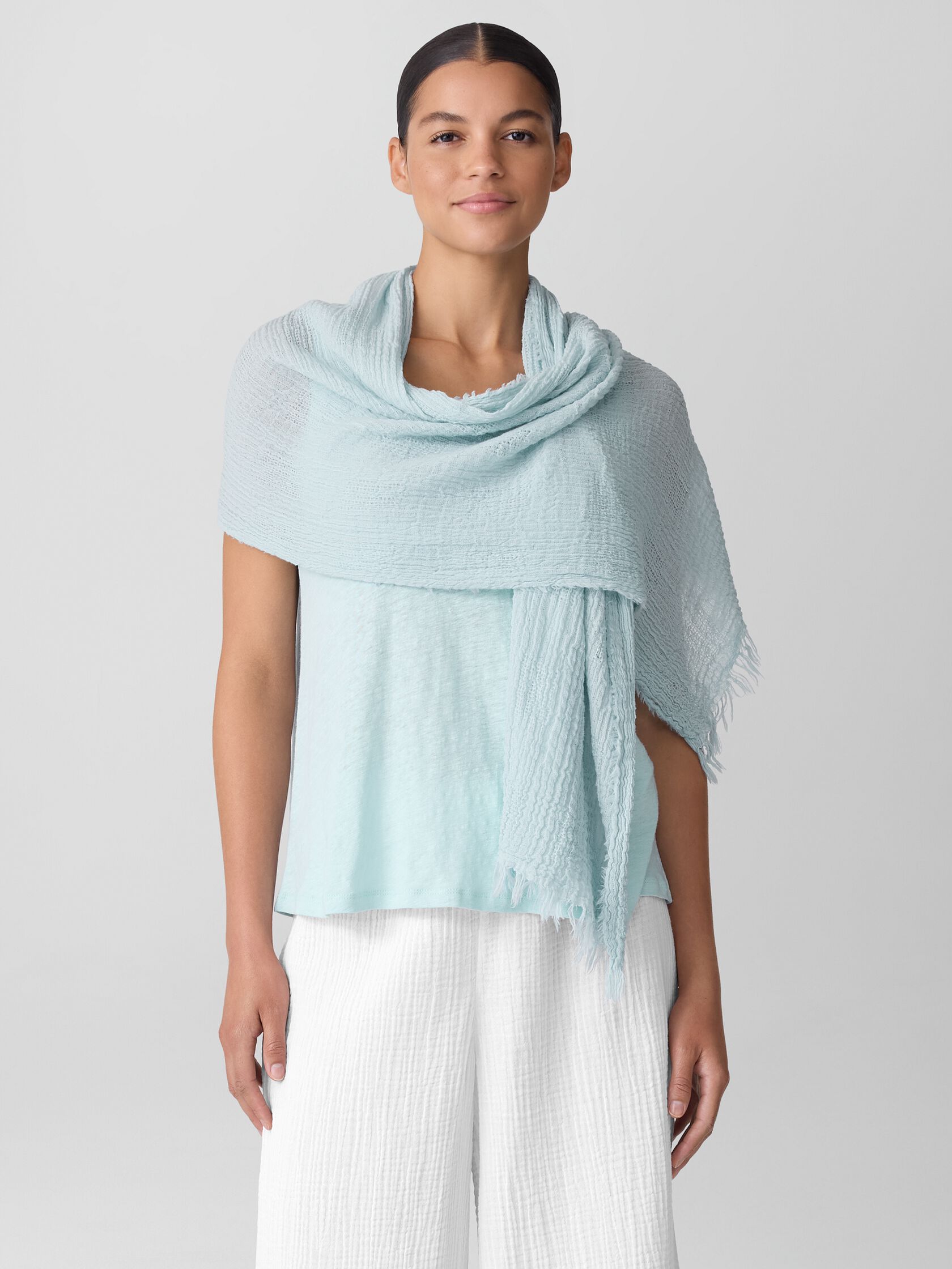 Watercolor Organic Cotton Gauze Scarf