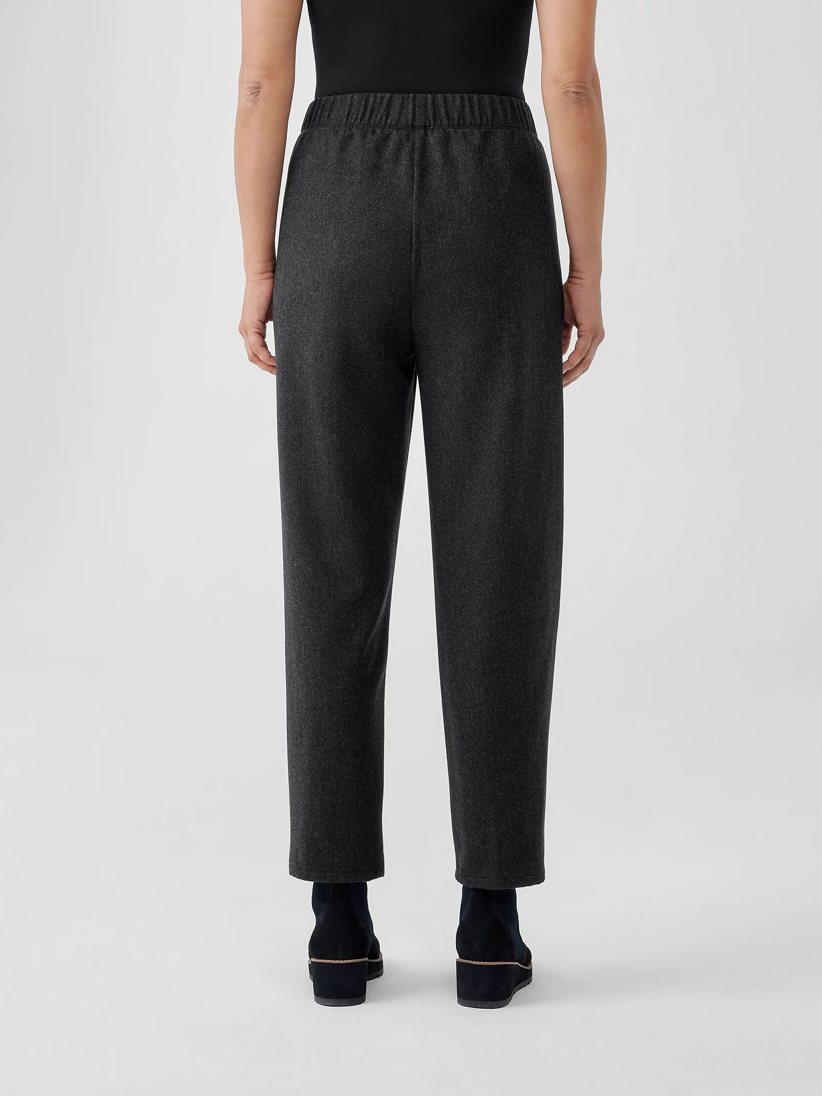 Soft Wool Flannel Pleated Tapered Pant | EILEEN FISHER