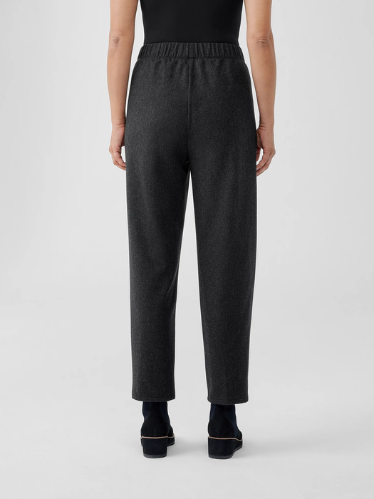 Soft Wool Flannel Pleated Tapered Pant