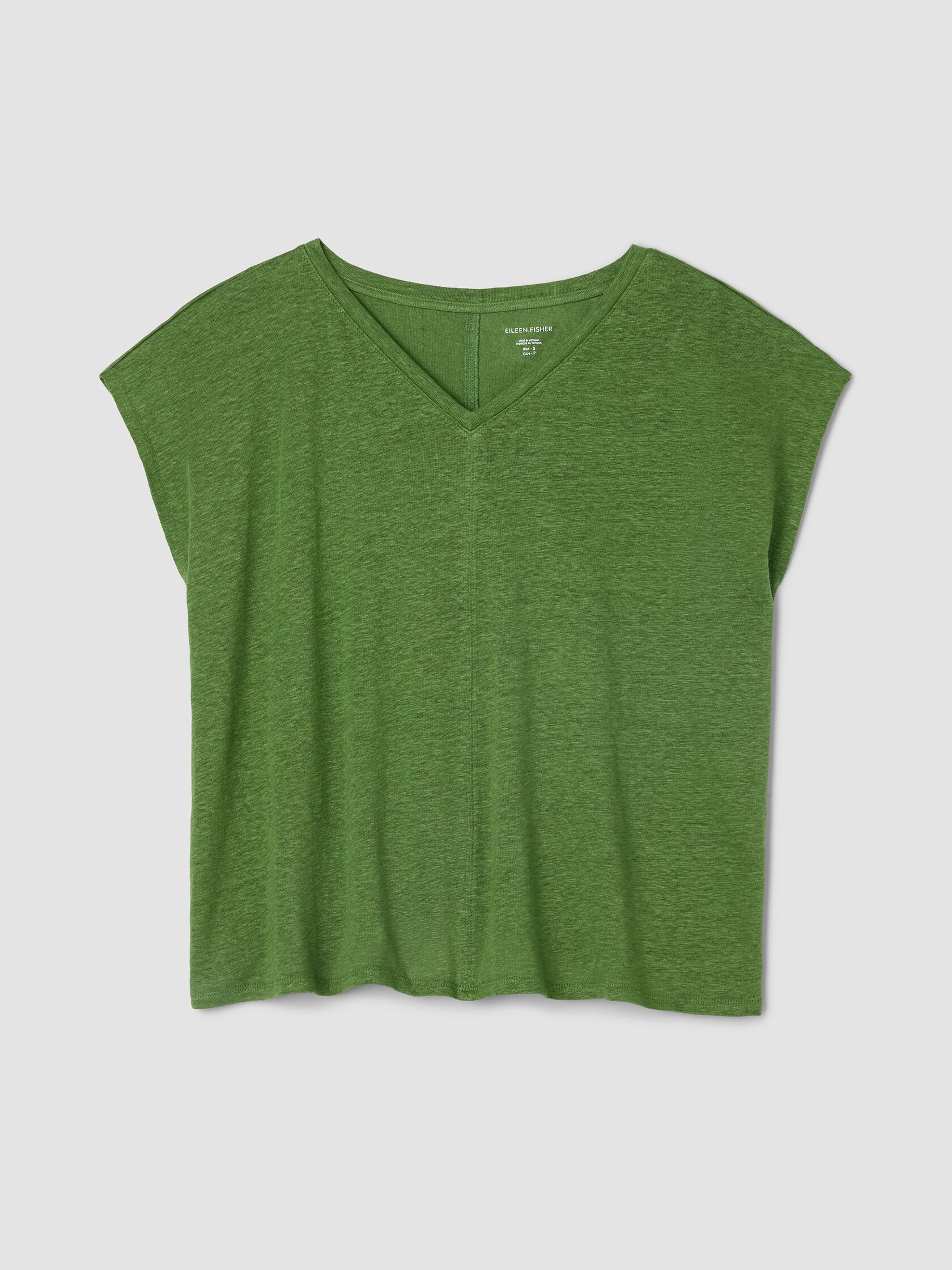 Organic Linen Jersey V-Neck Tee