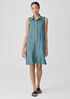 Washed Organic Linen Délavé Sleeveless Shirtdress