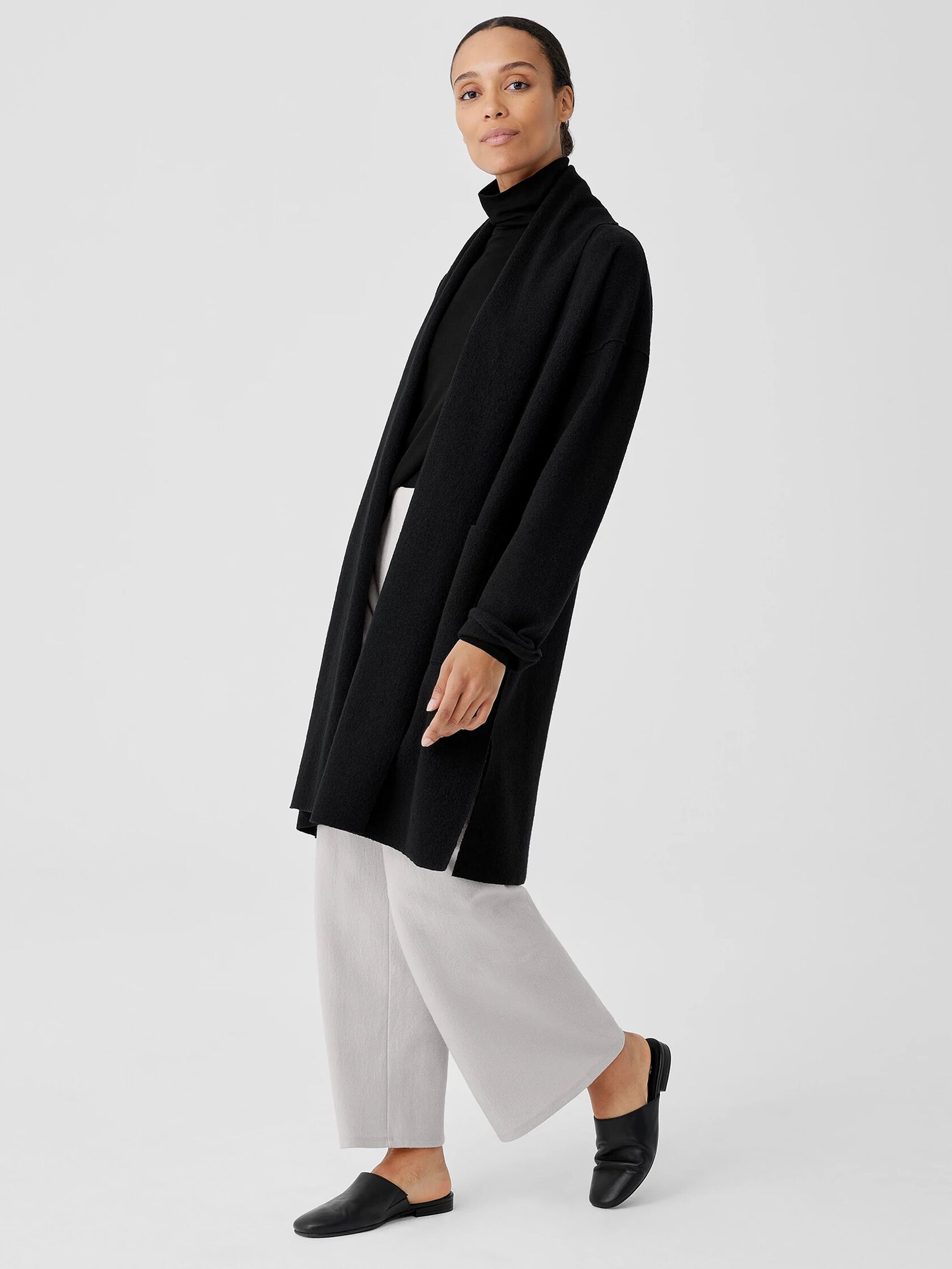 Lightweight Boiled Wool Coat in Responsible Wool