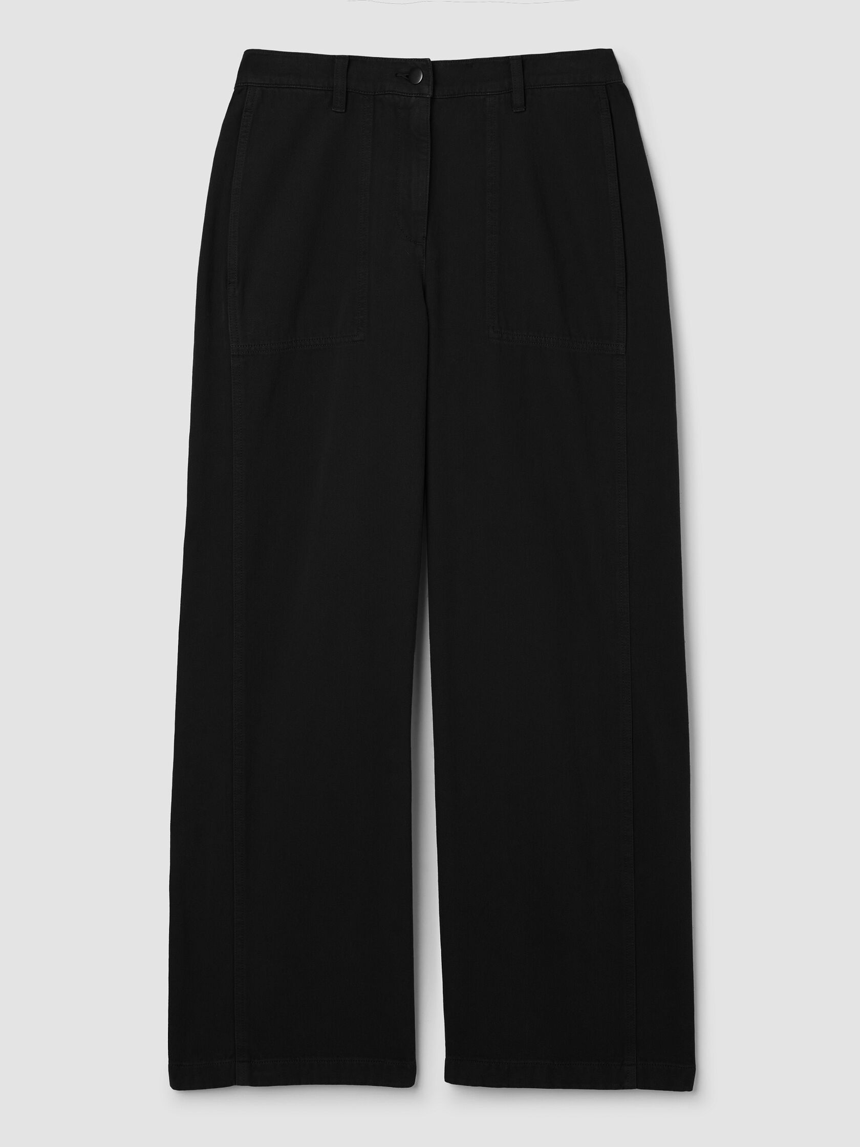 Garment-Dyed Utility Cotton Wide-Leg Pant