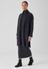 Lightweight Boiled Wool High Collar Coat in Regenerative Wool