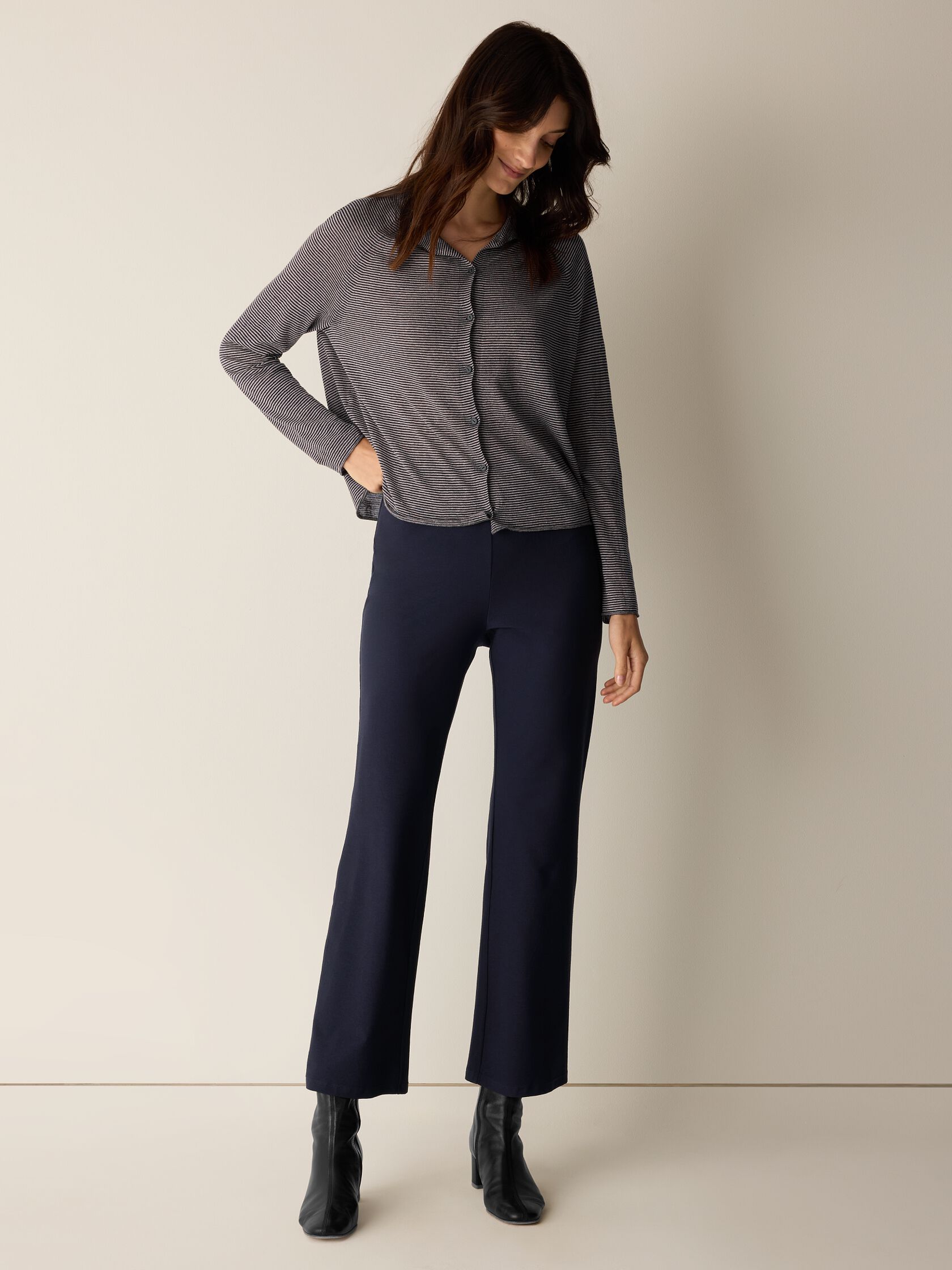 Washable Stretch Crepe Kick Pant
