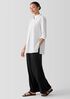 Washed Organic Cotton Poplin Stand Collar Top