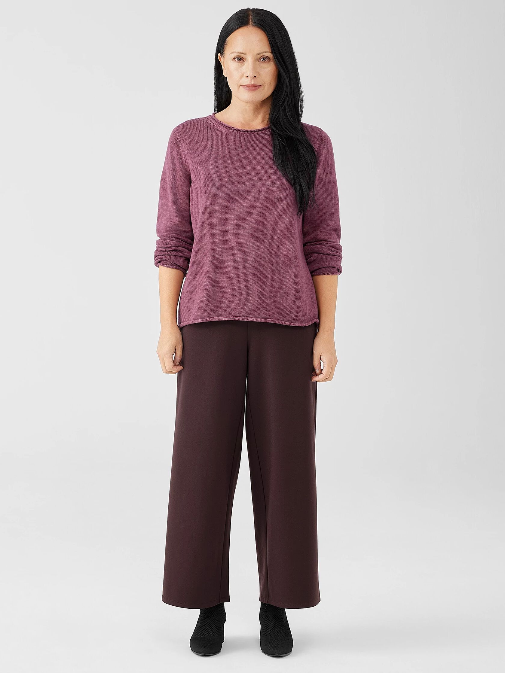 Peruvian Cotton Blend Jewel Neck Top
