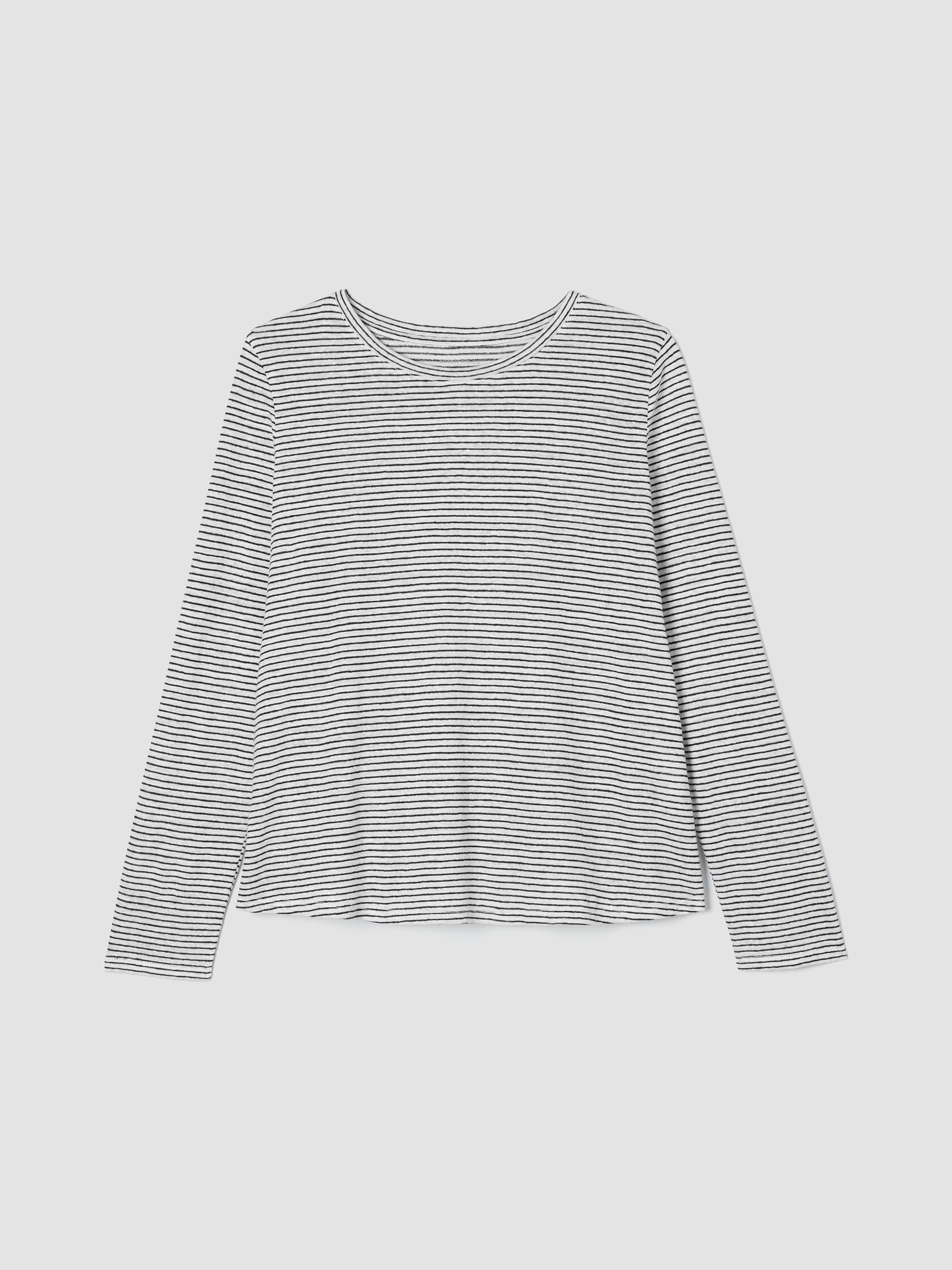 Striped Organic Linen Jersey Long-Sleeve Tee