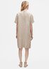 Washed Organic Linen Delave Mandarin Collar Shirtdress