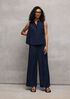 Woven Pliss&eacute; Wide-Leg Pant