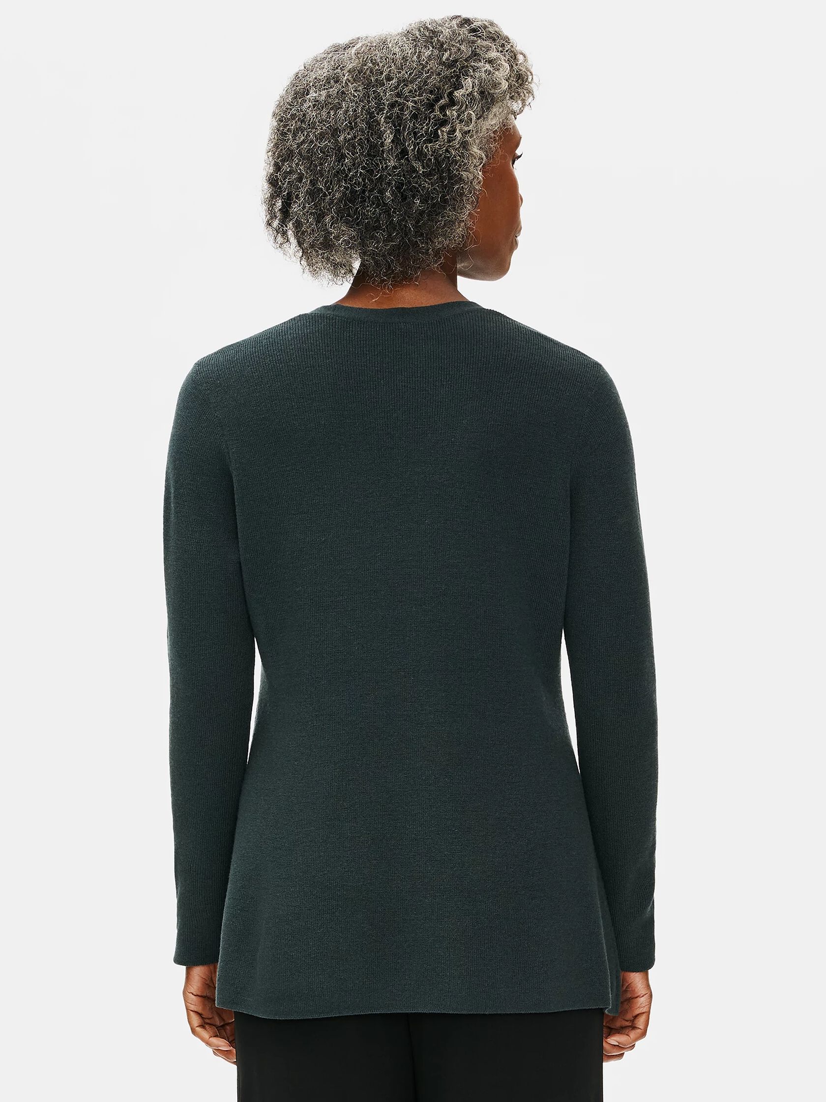 Ultrafine Merino V-Neck Tunic in Regenerative Wool