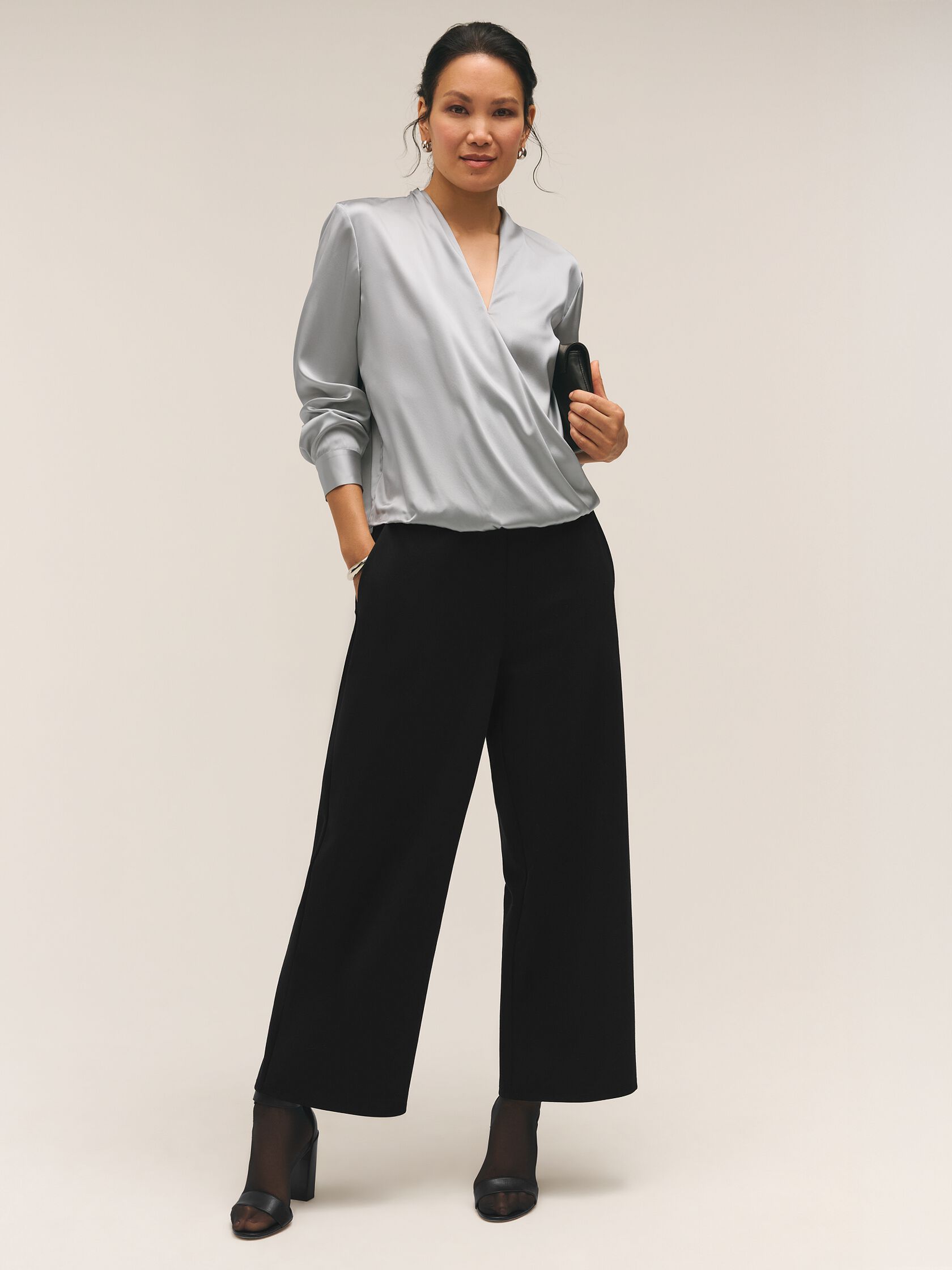 Washable Flex Ponte Wide-Leg Pant